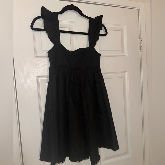 NWOT Princess Polly Flutter Sleeve Square Neck Babydoll Black - Picture 2 of 3